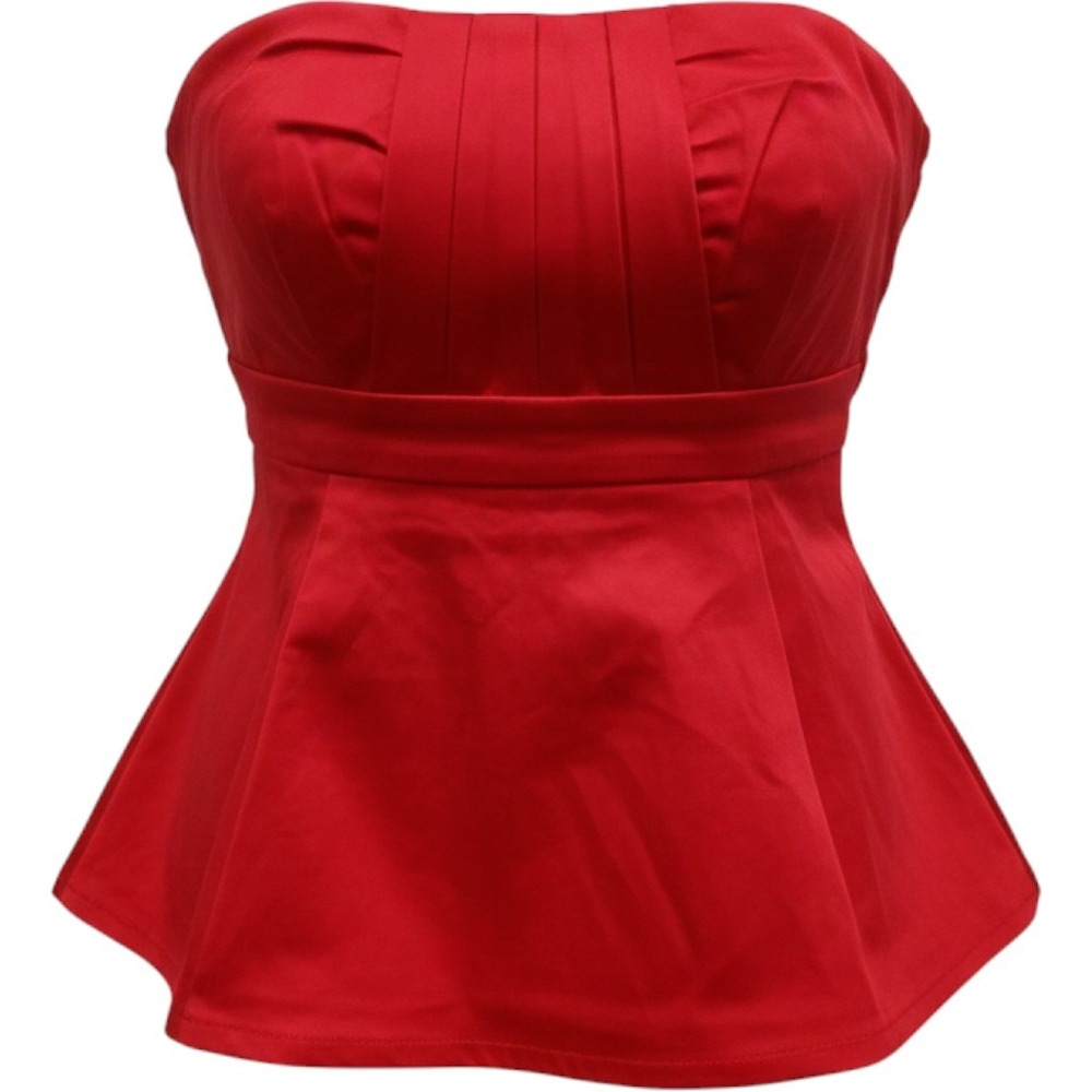 Vintage Y2K Studio Y Strapless Peplum Top Women Small Red Corset Coquette New